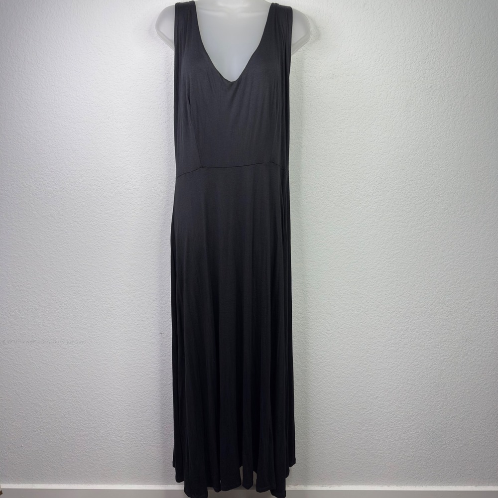 Jennafer Grace Maxi Dress Womens XL Black Jersey Handmade‎ Minimalist Coastal